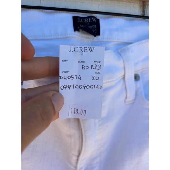NWT J. Crew Mid Rise Flare Crop White Jeans, Size 30 - Picture 4 of 7